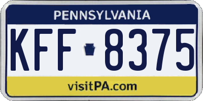 PA license plate KFF8375