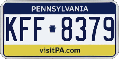 PA license plate KFF8379