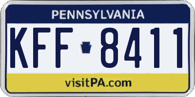 PA license plate KFF8411