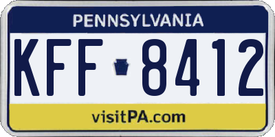 PA license plate KFF8412