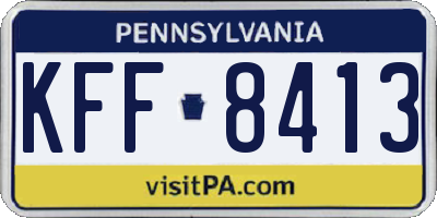 PA license plate KFF8413