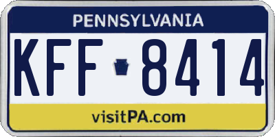 PA license plate KFF8414