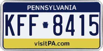 PA license plate KFF8415