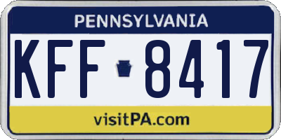 PA license plate KFF8417