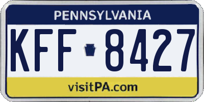 PA license plate KFF8427