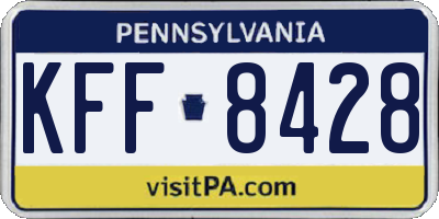 PA license plate KFF8428