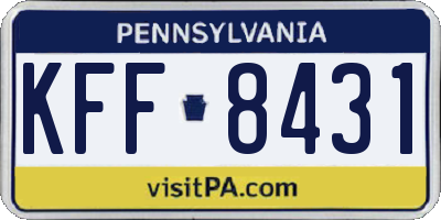 PA license plate KFF8431