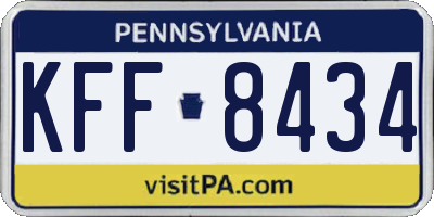PA license plate KFF8434