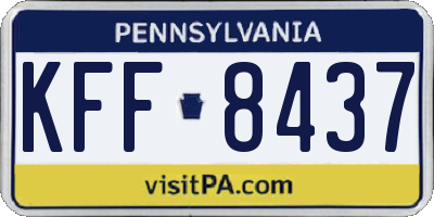 PA license plate KFF8437