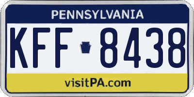 PA license plate KFF8438