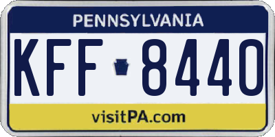 PA license plate KFF8440
