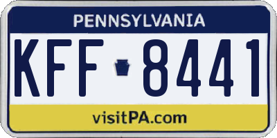 PA license plate KFF8441