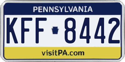 PA license plate KFF8442
