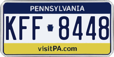 PA license plate KFF8448