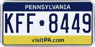 PA license plate KFF8449