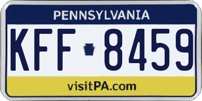 PA license plate KFF8459