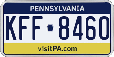 PA license plate KFF8460