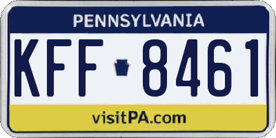 PA license plate KFF8461