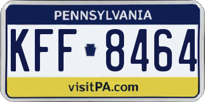 PA license plate KFF8464