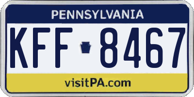 PA license plate KFF8467
