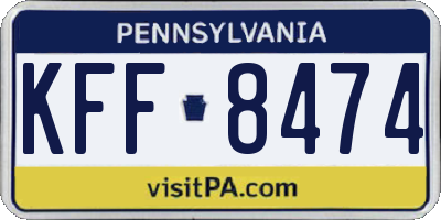 PA license plate KFF8474