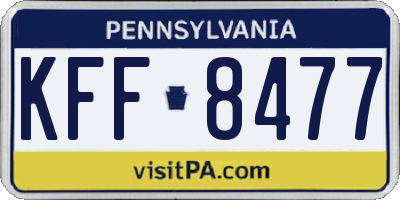 PA license plate KFF8477