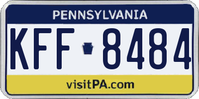 PA license plate KFF8484