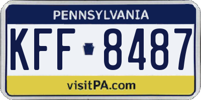 PA license plate KFF8487