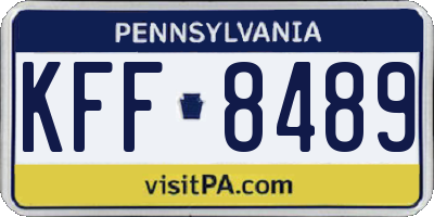 PA license plate KFF8489
