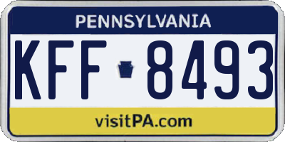 PA license plate KFF8493