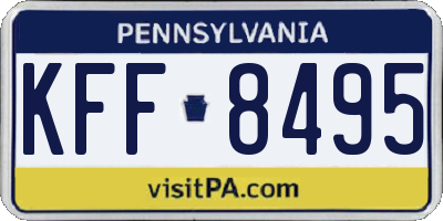 PA license plate KFF8495