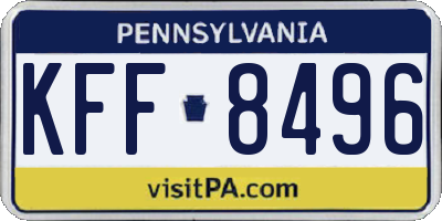 PA license plate KFF8496