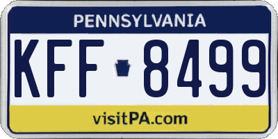 PA license plate KFF8499