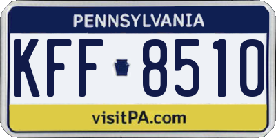 PA license plate KFF8510