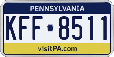 PA license plate KFF8511