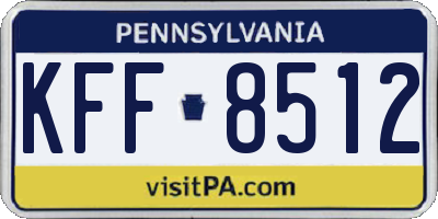 PA license plate KFF8512