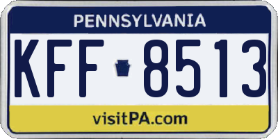 PA license plate KFF8513