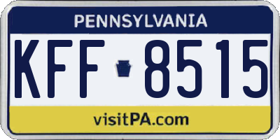 PA license plate KFF8515
