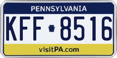 PA license plate KFF8516