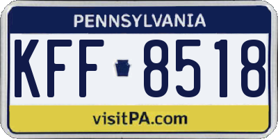 PA license plate KFF8518