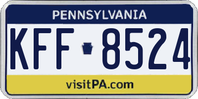 PA license plate KFF8524