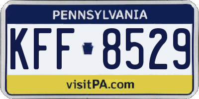 PA license plate KFF8529