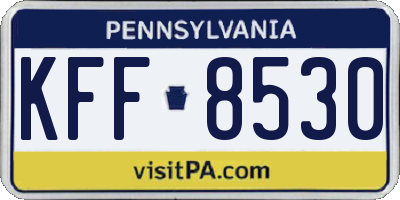 PA license plate KFF8530