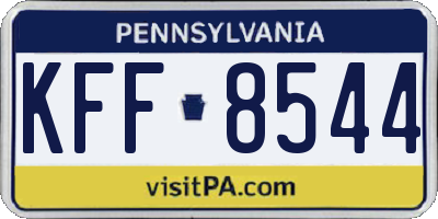 PA license plate KFF8544