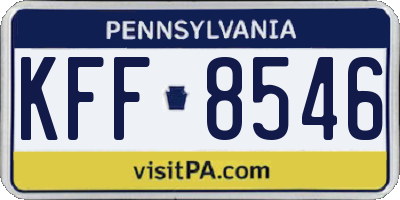 PA license plate KFF8546