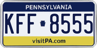 PA license plate KFF8555