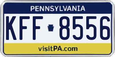 PA license plate KFF8556