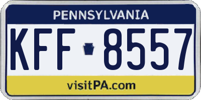 PA license plate KFF8557