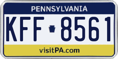 PA license plate KFF8561