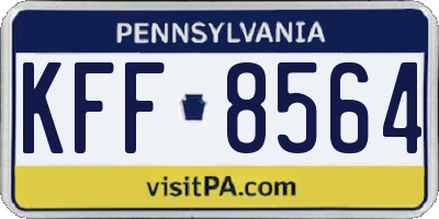 PA license plate KFF8564